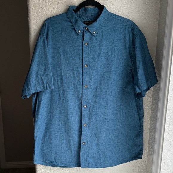 Banana Republic Other - Banana Republic Mens 100% Cotton Slim Fit Blue Button Down Short Sleeve Shirt XL